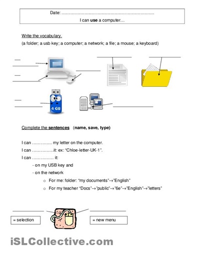 Free Printable Computer Use Worksheets