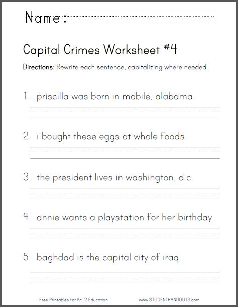 Capital Crimes Worksheet  4