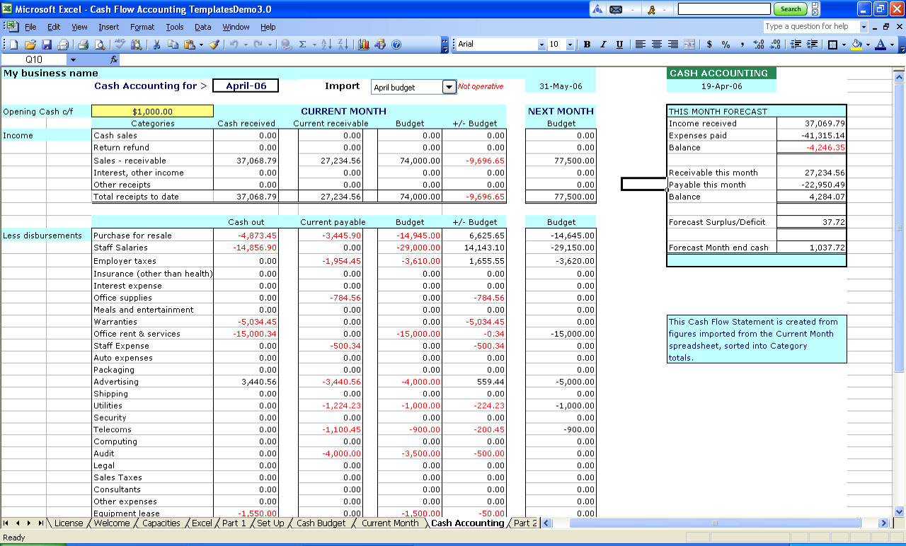 Accounting Worksheet Excel Template