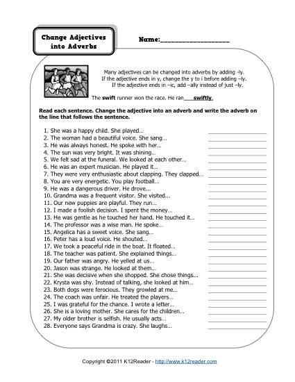 Adjective Worksheets High School Worksheets For All