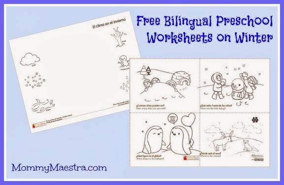 Mommy Maestra  Free Spanish Preschool Printables About Winter