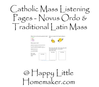 Catholic Mass Worksheets