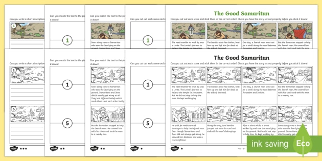 The Good Samaritan Differentiated Sequencing Worksheet
