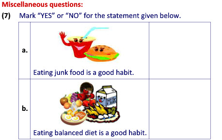 Online Printable Worksheets Food For Health For Class 2 Evs