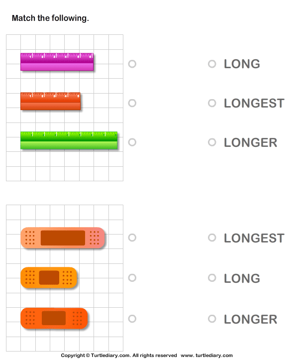 Comparing Lengths Worksheet