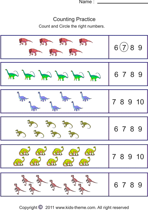 Counting Objects To 10 Worksheets