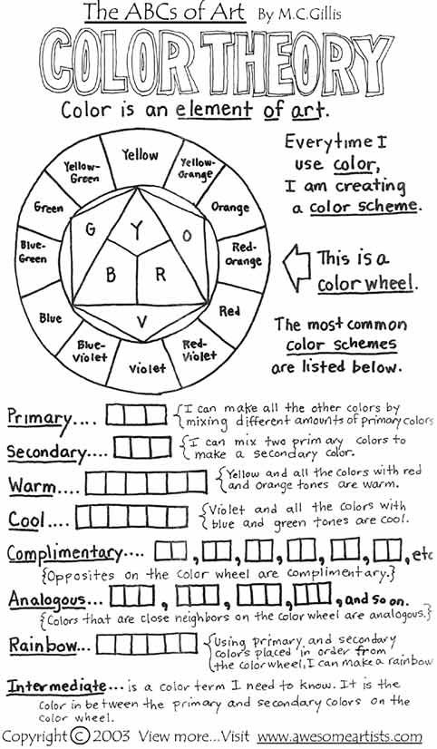 Pin By Michelle Mellin On Art Room Worksheets