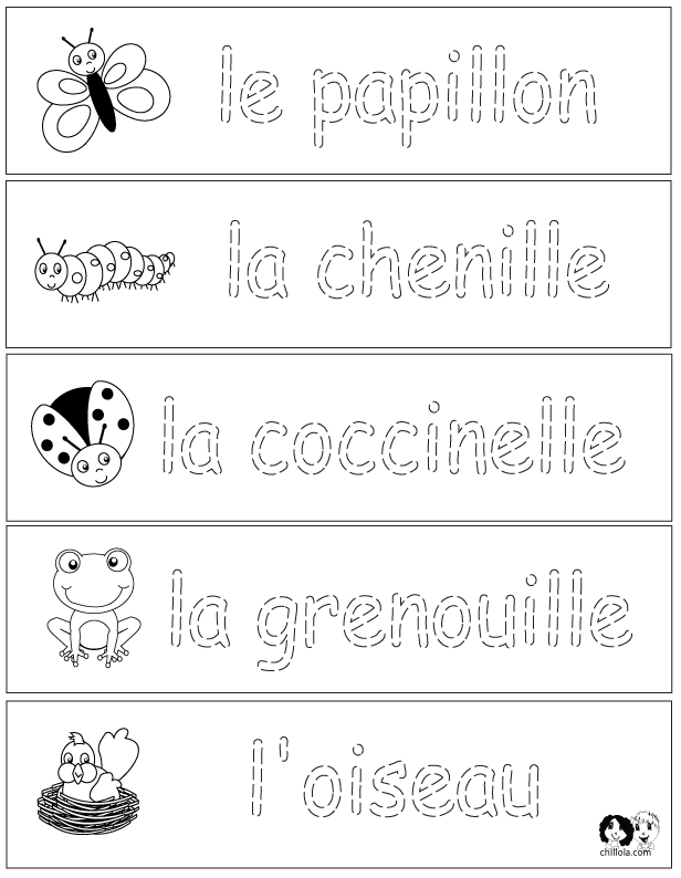 Preschool Worksheets In French