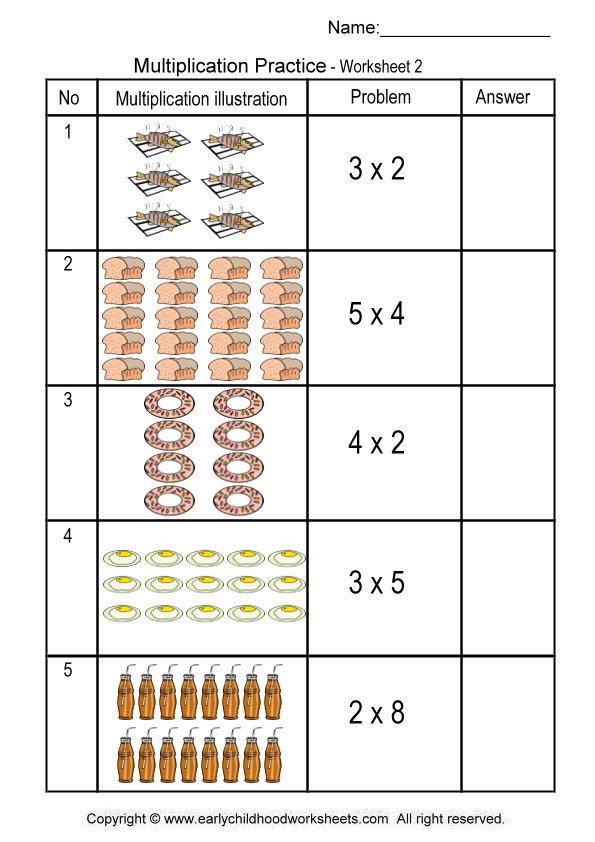 Multiplication Worksheets For Kindergarten  143336