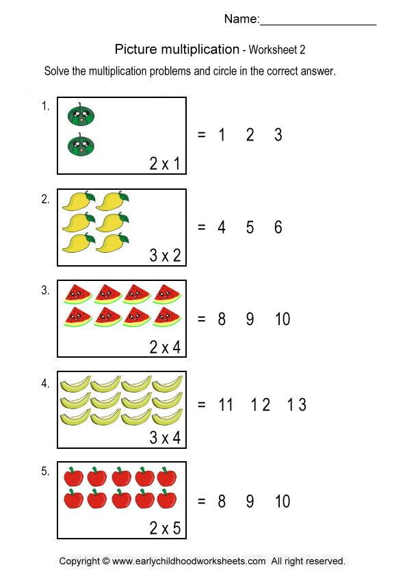 Multiplication Worksheets For Kindergarten  143334