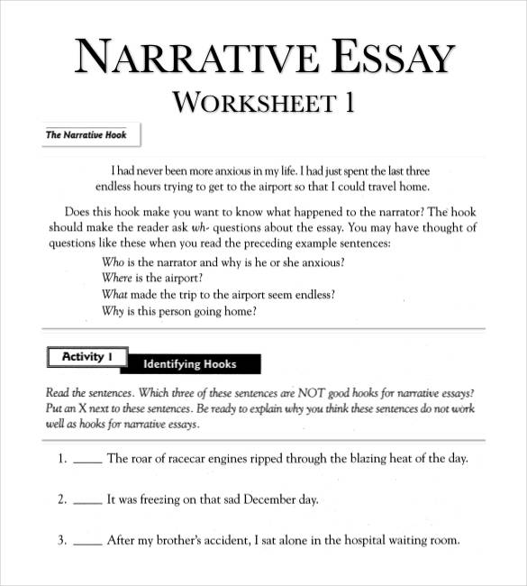 Narrative Essay Outline Example
