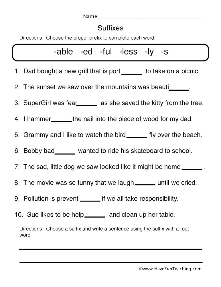 Prefixes And Suffixes Exercises Worksheets Suffix Worksheet 1 6th