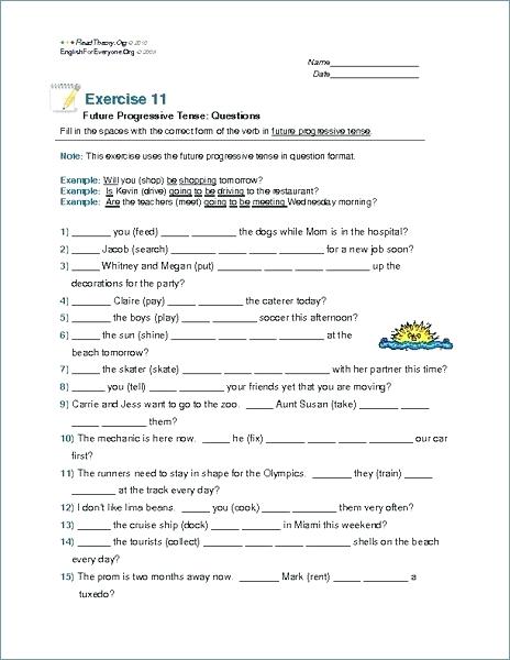 Continuous Tense Worksheets