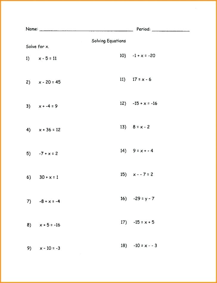 Solve For X Worksheets â Paigeelizabeth Info