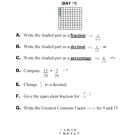 Converting Fractions To Decimals And Percents Worksheet 2