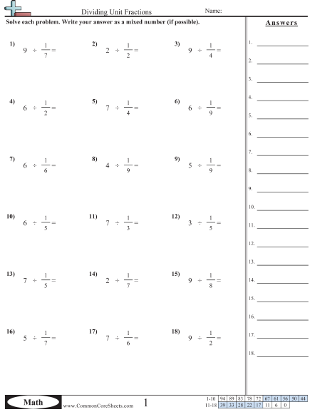 Fraction Worksheets