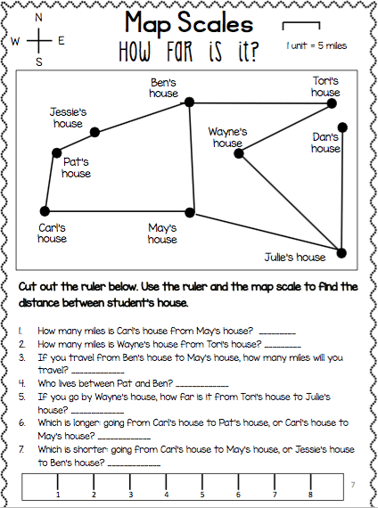 Using Map Scale Worksheets Worksheets For All