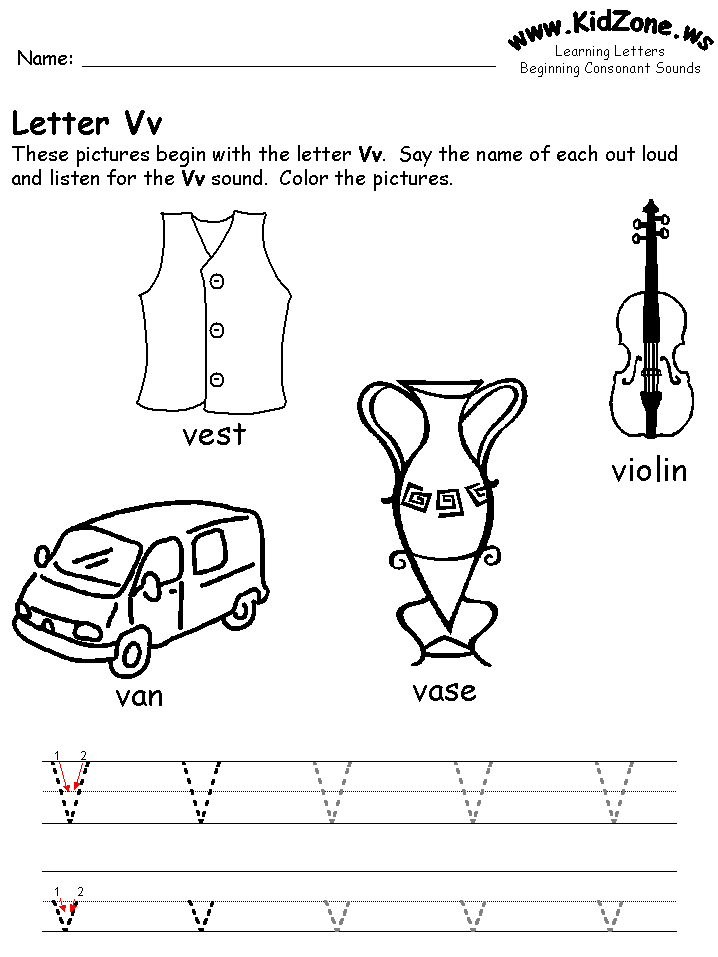 Letter V Preschool