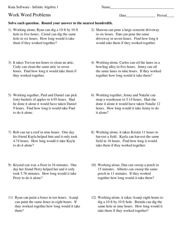 Word Problems With Algebraic Expressions Worksheets