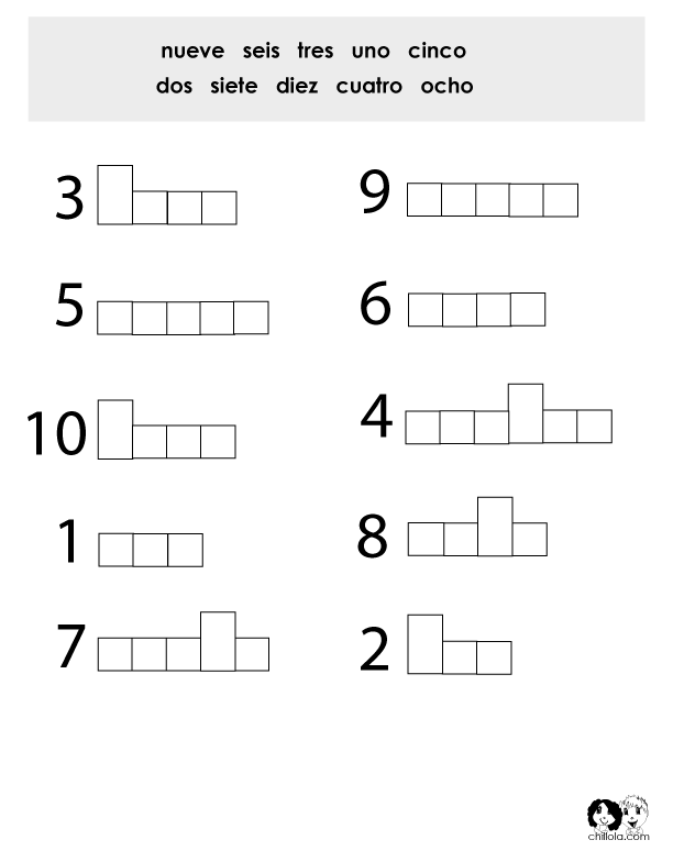 Number Worksheet Spanish