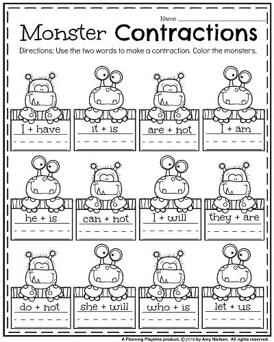 October First Grade Worksheets
