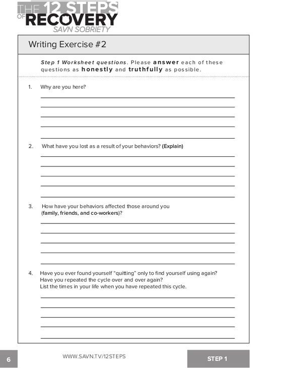 Free Worksheets For Recovery Relapse Prevention Addiction Women