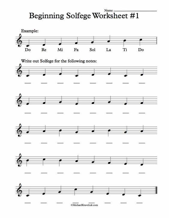 Free Solfege Worksheets For Classroom Instruction