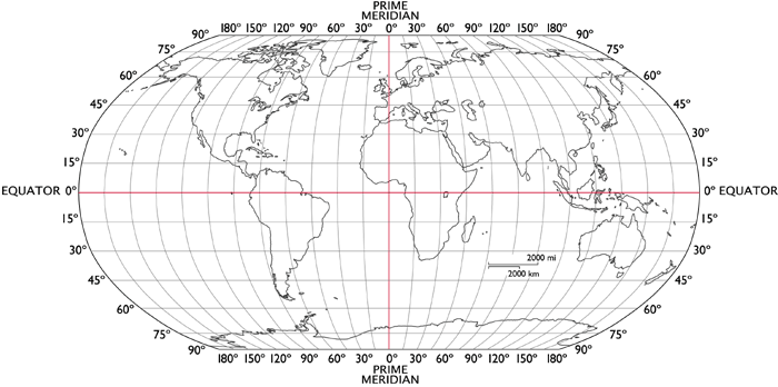 World Map With Latitude Longitude Lines