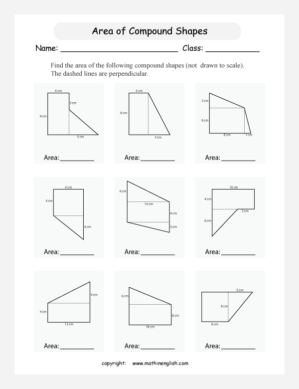 Find The Area Of Compound Shapes With Rectangular And Triangular