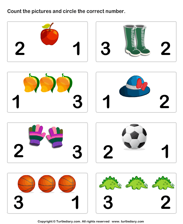 Count Pictures And Circle Worksheet