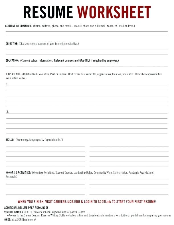 job-readiness-worksheets