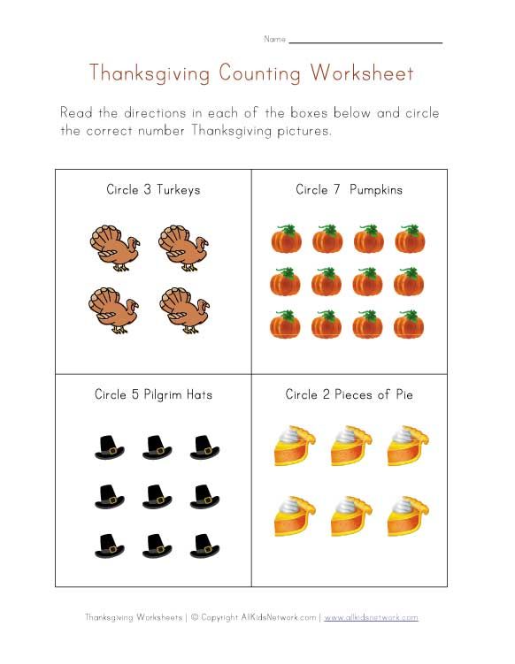Thanksgiving Worksheets For Preschoolers