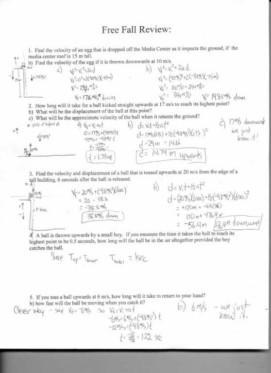 physics homework sheet