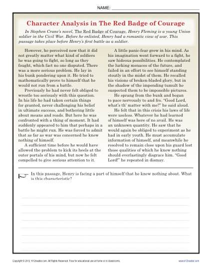 Character Analysis In The Red Badge Of Courage