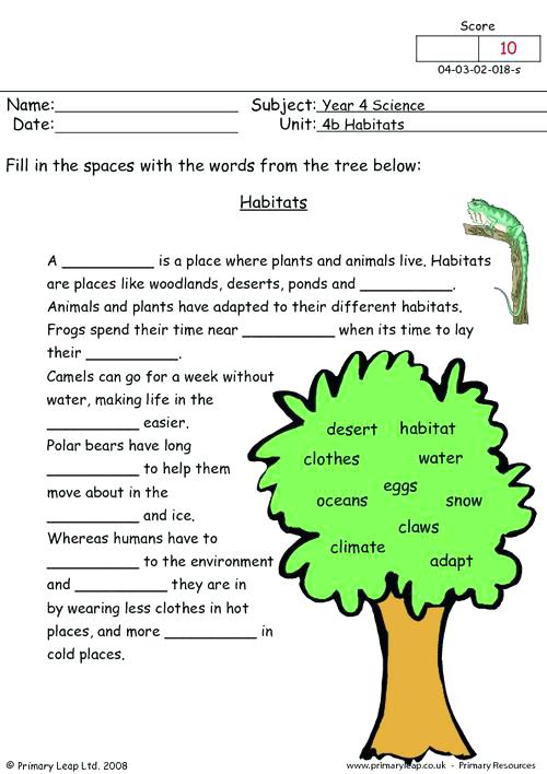 Habitats Animal Habitat Worksheets For Kindergarten â Derminelift Info
