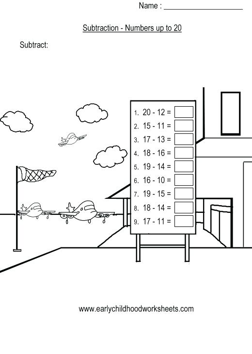 Horizontal Subtraction Worksheets Horizontal Subtraction