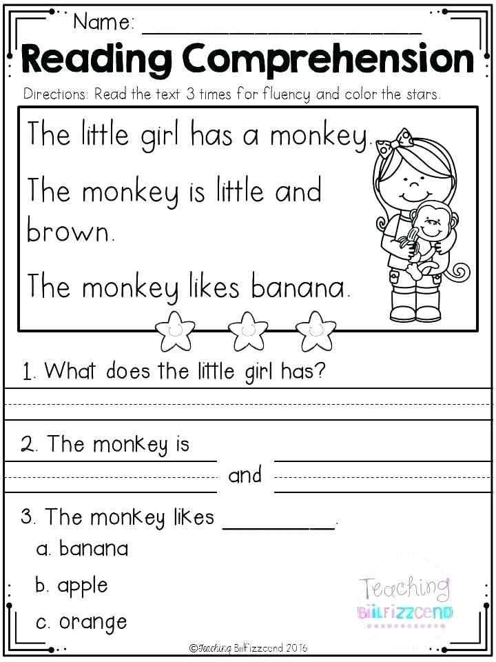 Kindergarten Reading Comprehension Worksheets Set 1 And Grade Year ...