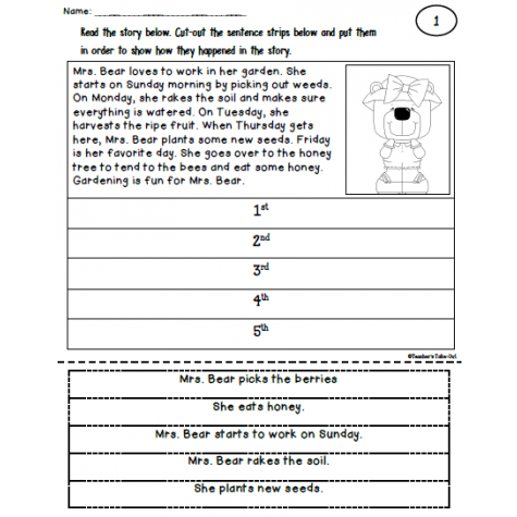 Sequence Cut And Paste Worksheets