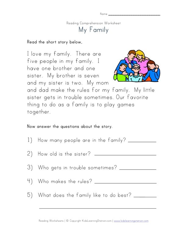 Reading Comprehension Worksheet