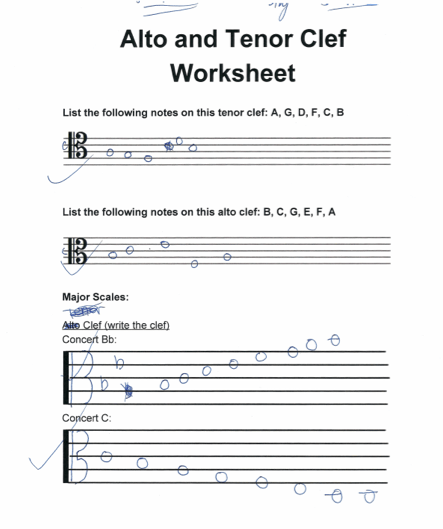 Alto And Tenor Clef Worksheets