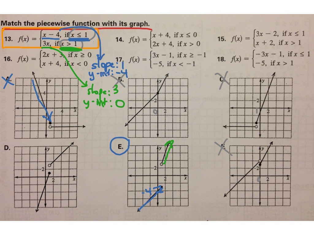 Worksheet Piecewise Functions Answers Key