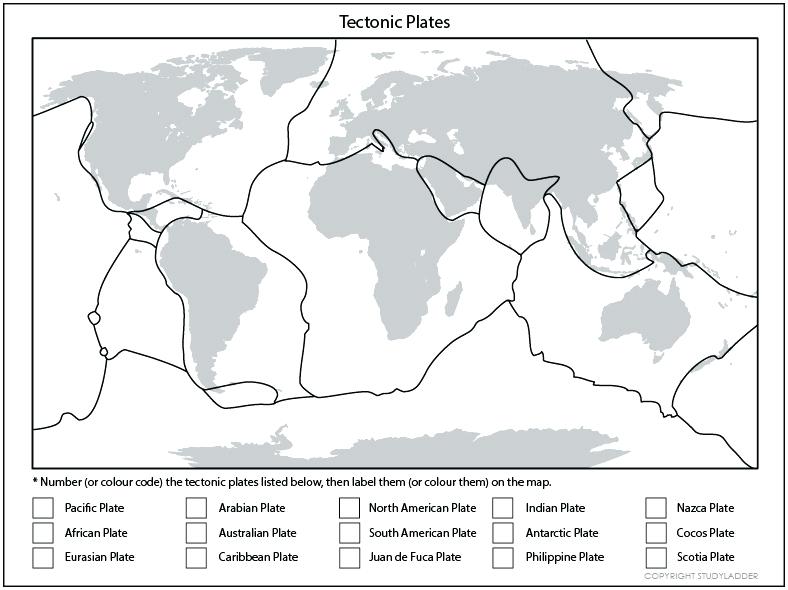 Tectonic Plates Map Plate Boundaries Worksheet â Peterbilt Info