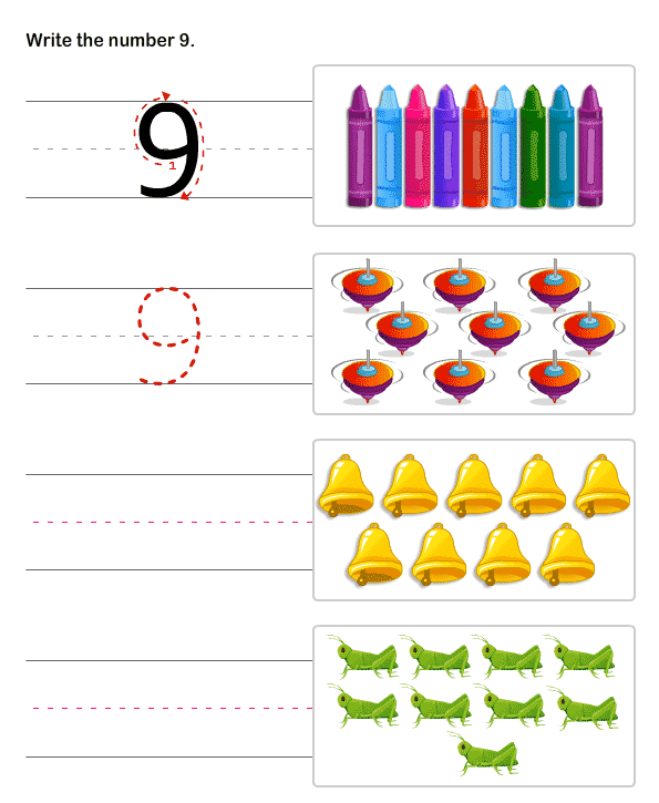 Learn To Write Numbers , Math Worksheets For Kindergarten