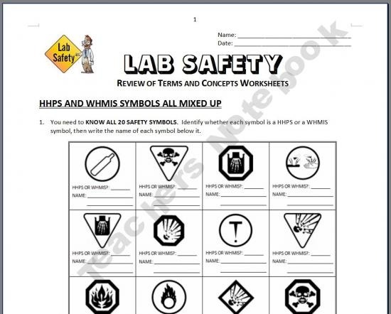 Printables  Lab Safety Equipment Worksheet  Lemonlilyfestival