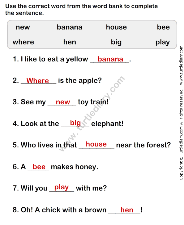 Simple Sentence Worksheet5