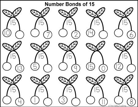 Number Bonds To 15 Free Math Worksheets