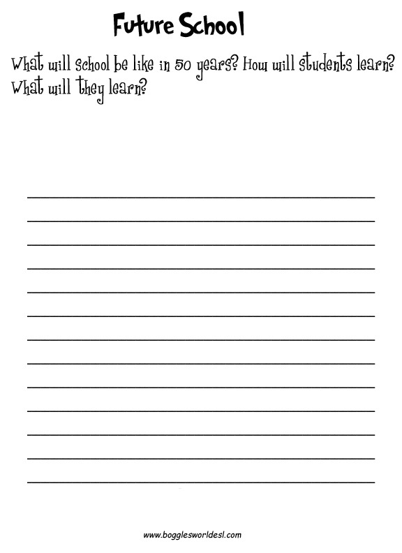 Esl Creative Writing Worksheets