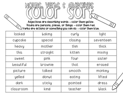 1st Grade Adjective Worksheets