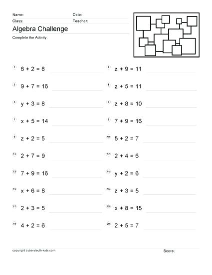 Free Grade Math Worksheets Printable Eighth Homework Algebra Sat