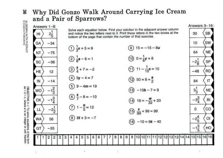 Free Math Worksheets Pre Algebra For 6th Grade 7th 8th Printable